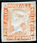 Stamp of Mauritius » 1848-59 Post Paid Issue » Worn Impressions (SG 16-22) THE UNIQUE FERRARY & BURRUS UNUSED PLATE RECONSTRUCTION OF THE 1848-59 ONE PENNY 