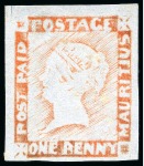 Stamp of Mauritius » 1848-59 Post Paid Issue » Worn Impressions (SG 16-22) THE UNIQUE FERRARY & BURRUS UNUSED PLATE RECONSTRUCTION OF THE 1848-59 ONE PENNY 