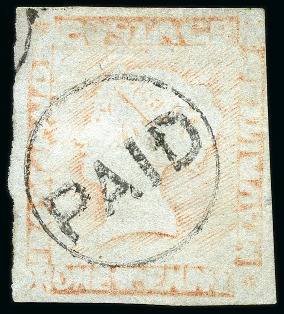 Stamp of Mauritius » 1848-59 Post Paid Issue » Latest Impressions (SG 23-25) 1859 Post Paid 1d. red, position 6, used