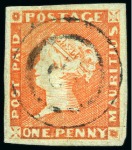 Stamp of Mauritius » 1848-59 Post Paid Issue » Intermediate Impressions (SG 10-15) 1853-55 1d. vermilion, position 3, used with "3" numeral of Souillac
