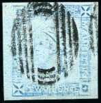 Stamp of Mauritius » 1859 Lapirot Issue » Worn Impressions (SG 39) 1859 Lapirot 2d. blue, complete plate reconstruction