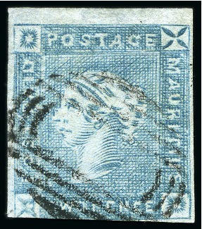 Stamp of Mauritius » 1859 Lapirot Issue » Early Impressions (SG 36-37) 1859 Lapirot 2d. blue, partial plate reconstruction including ten positions, 
