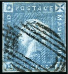 Stamp of Mauritius » 1859 Lapirot Issue » Early Impressions (SG 36-37) 1859 Lapirot 2d. blue, partial plate reconstruction including ten positions, 