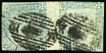 Stamp of Mauritius » 1859 Lapirot Issue » Worn Impressions (SG 39) 1859 Lapirot 2d. blue, complete plate reconstruction made up of six horizontal pairs 