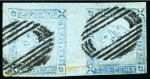 Stamp of Mauritius » 1859 Lapirot Issue » Worn Impressions (SG 39) 1859 Lapirot 2d. blue, complete plate reconstruction made up of six horizontal pairs 