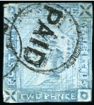 Stamp of Mauritius » 1859 Lapirot Issue » Worn Impressions (SG 39) 1859 Lapirot 2d. blue on bluish, partial plate reconstruction of 11 stamps