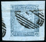 Stamp of Mauritius » 1859 Lapirot Issue » Worn Impressions (SG 39) 1859 Lapirot 2d. blue on bluish, partial plate reconstruction of 11 stamps
