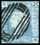 Stamp of Mauritius » 1859 Lapirot Issue » Intermediate Impressions (SG 38) 1859 Lapirot 2d. blue, partial plate reconstruction of 10