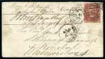 Stamp of Ascension » Great Britain Used in Ascension 1875 (Dec 15) Envelope sent from Ascension by military concession rate with GB 1864-79 1d red pl.178 tied on arrival in the UK