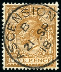 Stamp of Ascension » Great Britain Used in Ascension 1912-22 GB 5d brown with crisp and central Ascension cds