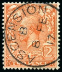 Stamp of Ascension » Great Britain Used in Ascension 1912-22 GB 1d scarlet and 1 1/2d red-brown tied to small piece by crisp Ascension "A" type Z2 cds