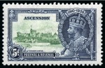 Stamp of Ascension » King George V 1935 Silver Jubilee 5d showing variety "value tablet re-entry", mint hr