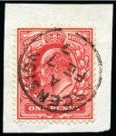 Stamp of Ascension » Great Britain Used in Ascension 1902-11 GB 1/2d green pair tied to piece by crisp Ascension cds