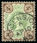 Stamp of Ascension » Great Britain Used in Ascension 1887-92 GB 4d green & brown with Ascension cds
