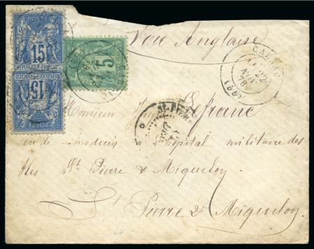 Stamp of France » Type Sage 1876-1900 SAINT-PIERRE-ET-MIQUELON, 1878 : lettre avec affranchissement