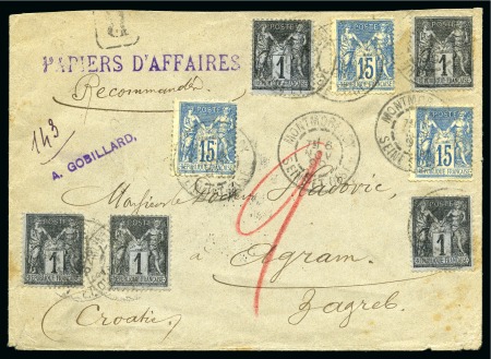 Stamp of France » Type Sage 1876-1900 CROATIE, 1899 : lettre commerciale recommandée de Montmorency