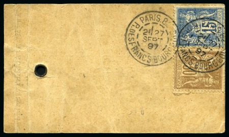 Stamp of France » Type Sage 1876-1900 TURQUIE, 1897 : Étiquette d'envoi de Paris pour Constantinople