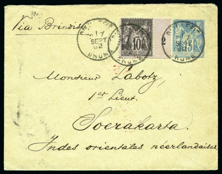 Stamp of France » Type Sage 1876-1900 INDES ORIENTALES NÉERLANDAISES, 1892 : Enveloppe entier
