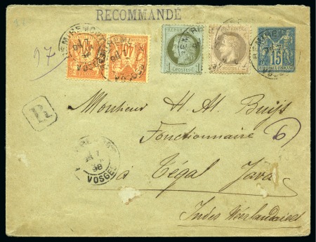 Stamp of France » Type Sage 1876-1900 INDES ORIENTALES NÉERLANDAISES, 1898 : Enveloppe entier