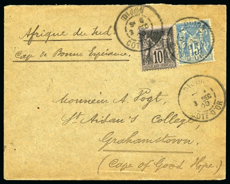 Stamp of France » Type Sage 1876-1900 COLONIE DU CAP, 1900 : Lettre de Dijon pour Grahamstown,