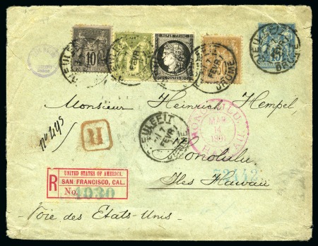 Stamp of France » Type Sage 1876-1900 ÉTATS-UNIS - HAWAI, 1891 : Enveloppe entier postal Type Sage