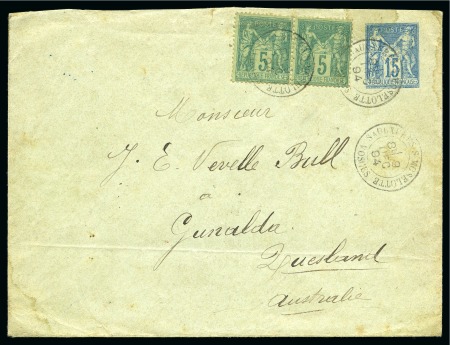 Stamp of France » Type Sage 1876-1900 AUSTRALIE, 1894 : Enveloppe entier postal Type Sage 15c bleu
