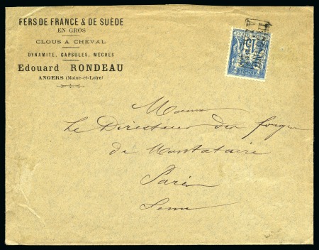 Stamp of France » Type Sage 1876-1900 Enveloppe commerciale imprimée d'Angers pour Paris, affranchissement