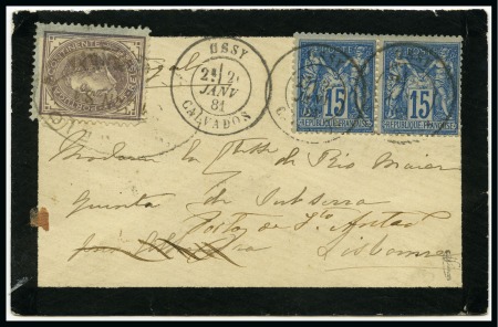 Stamp of France » Type Sage 1876-1900 1881, Lettre de deuil postée de Ussy (Calvados) pour Lisbonne