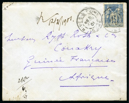 Stamp of France » Type Sage 1876-1900 GUINÉE, 1901 : Lettre pour Conakry affranchissement