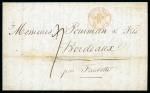 Stamp of Uruguay » Postal History 1840 (Nov 19). Folded entire letter from Montevideo with interesting contents about the Great War
