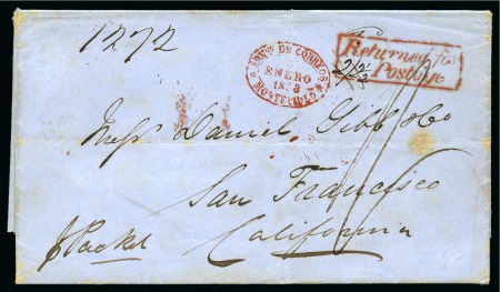 Stamp of Uruguay » Postal History 1858 (Jan 5). Folded entire letter from Montevideo