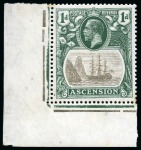 Stamp of Ascension » King George V 1924-33 Group of four stamps showing variety "cleft rock"