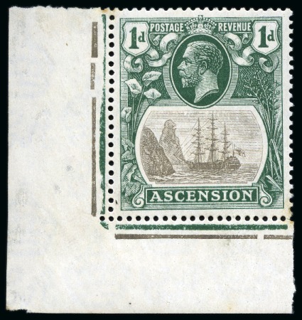 Stamp of Ascension » King George V 1924-33 Group of four stamps showing variety "cleft rock"