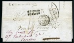 Stamp of Brazil » Postal History 1870 (Aug 30). Entire letter from Ceará to Paris, carried by private ship "Maranhense" to Liverpool, with square 'LIVERPOOL/SHIP' 