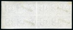 Stamp of Great Britain » Telegraphs 1877 £1 Telegraph colour trial in dull mauve in mint imperf. block of four with SPECIMEN type 8 overprint