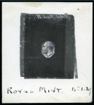 Stamp of Great Britain » King George V » 1924-36 Issues 1929 PUC small medal head die proof in black on glazed paper pulled in preparation for the 1929 PUC low values