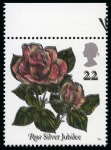 Stamp of Great Britain » Queen Elizabeth II 1991 Roses 22p with error black printed double, mint nh