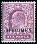 Stamp of Great Britain » King Edward VII » 1911 Harrison & Sons Issues 1911-13 Somerset House 6d bright magenta on CHALK-SURFACED PAPER with "SPECIMEN" overprint type 22