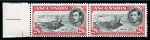 Stamp of Ascension » King George VI 1938-53 2s6d Black & Deep Carmine perf.13 showing variety "Davit flaw" in mint nh left marginal pair
