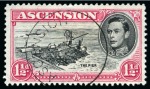 Stamp of Ascension » King George VI 1938-53 1 1/2d Black & Rose-Carmine perf.13 showing variety "Davit flaw", used