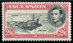 Stamp of Ascension » King George VI 1938-53 2s6d Black & Deep Carmine perf.13 showing variety "Davit flaw", mint lh