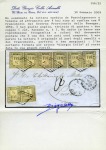 Stamp of Italian States » Romagna 1859, 1/2baj yellow-straw, two horizontal pairs and