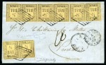 Stamp of Italian States » Romagna 1859, 1/2baj yellow-straw, two horizontal pairs and