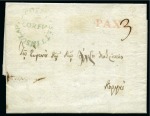 Stamp of Greece » Ionian Islands Korfu and Paxos 1812 Folded entire from Paxo to Corfu, posted December