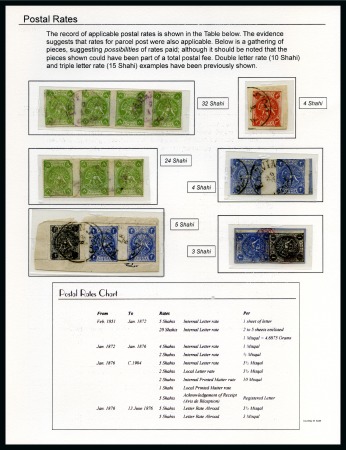 Stamp of Persia » 1868-1879 Nasr ed-Din Shah Lion Issues » 1875 Wide Spacing (SG 5-13) (Persiphila 5-9) 1sh. black, 2sh. blue, 4sh. vermilion and 8sh. green,