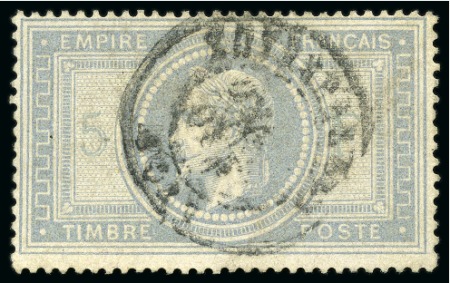 Stamp of France » Empire Lauré 1863-1870 1869, Empire Lauré 5F violet-gris