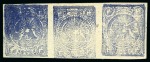 Stamp of Persia » 1868-1879 Nasr ed-Din Shah Lion Issues » 1878 (Feb) (SG 36) (Persiphila 29) 1878 4kr. blue, unused horizontal strip of three, from