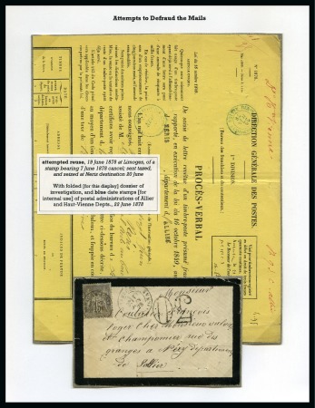 Stamp of France » Type Sage 1876-1900 1877-1880, Ensemble de 3 pages d'exposition avec 3