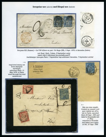 Stamp of France » Type Sage 1876-1900 1878-1896, Présentation en une page sur des usages