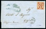 Stamp of Greece » Ionian Islands Kefalonia and Ithaka 1860 (12.6) Folded cover from Kefalonia to Corfu, franked